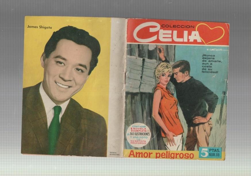 Celia numero 089: Amor peligroso, trasera foto artista James Shigeta 