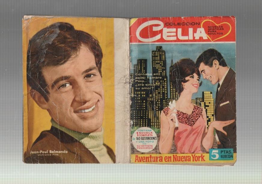 Celia numero 134: Aventura en Nueva York, trasera foto artista Jean Paul Belmondo