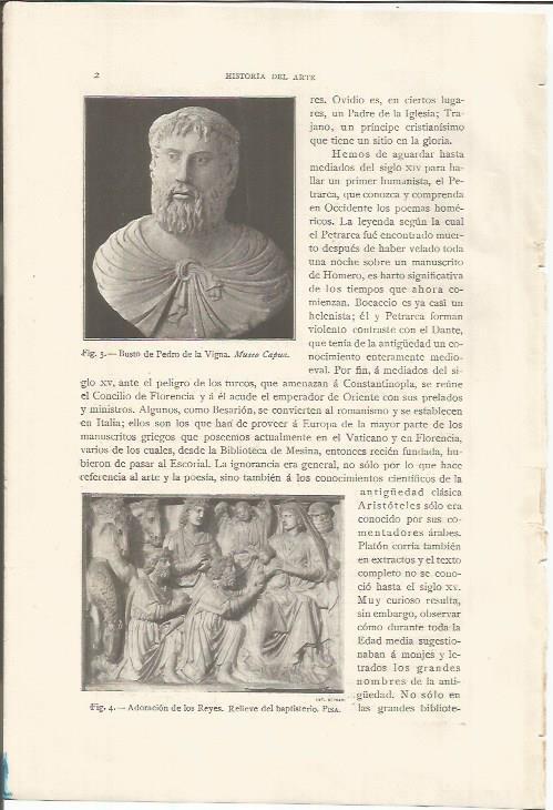 LAMINA 26720:  Busto de Pedro de la Vigna y Adoracion de los Reyes en Pisa