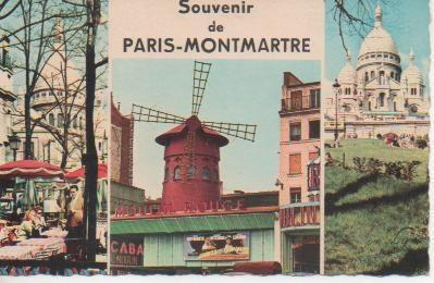 Postal E05391: Souvenir de Paris- Montmatre, Paris