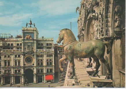 Postal E05403: Cavalli e Torre dell'Orologio, Venezia