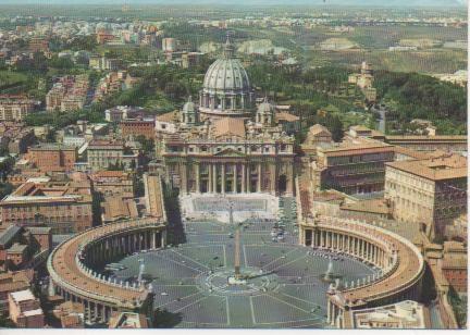Postal E05378: Piaza S. Pietro-Veduta aerea, Roma