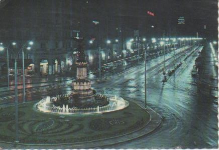 Postal E02592: Fuente de la Plaza España y Avda de la Independencia, Zaragoza