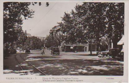 Postal E05301: Postal B/N Plaza de Weyler y Catalina Tomas, Palma de Mallorca