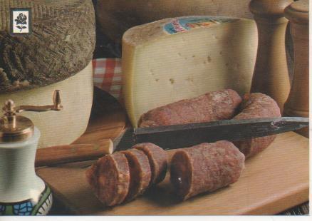 Postal E05560: Bodegón de Queso y longaniza