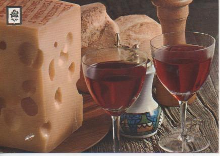 Postal E05561: Bodegón de Queso y vino