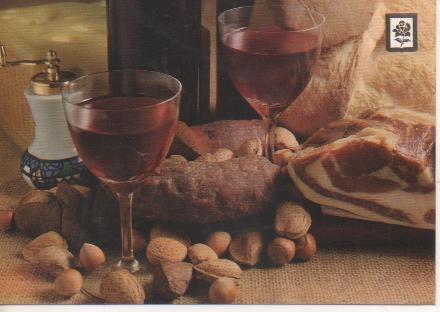 Postal E05562: Bodegón d Embutidos y vino