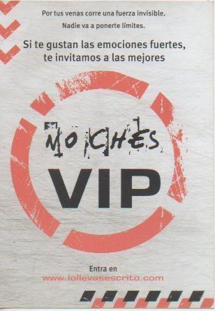 Postal E05519: Noches Vip, lollevas escrito.com