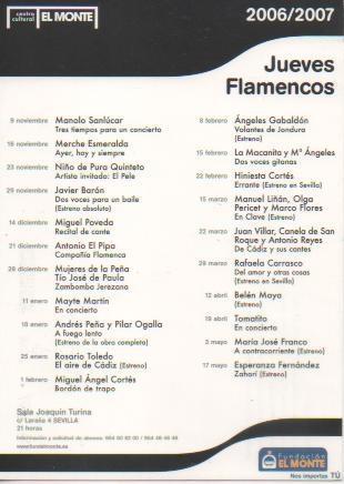 Postal E05524: Jueves Flamencos, Centro cultural El Monte
