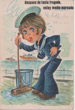 Postal E05601: Postal dibujo marinero