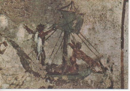 Postal E05416: Giona gettato in mare.Catacomba di S. Sebastiano