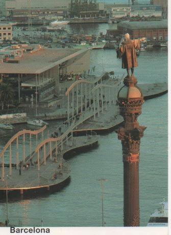 Postal E04938: Monument a colom i Port de Barcelona