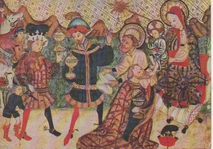 Postal E04904: Adoración de los Magos. Retablo Escuela Castellana Museo de Arte de Cataluña-Barcelona