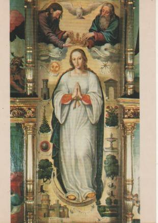 Postal E04908: Retablo de la Inmaculada (Detalle). Juan de Joanes 1579. Museo Parroquial, Bocirente-Valencia