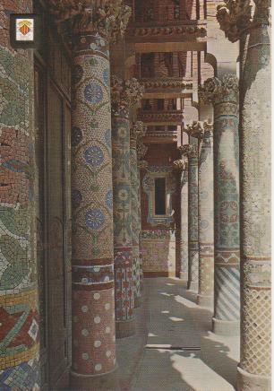 Postal E04979: Palau de la Musica Catalana. Façana.columnata del balcó principal