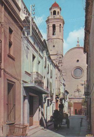 Postal E04985: Calle Obispo Sevilla, Iglesia Parroquial. Calella, Barcelona