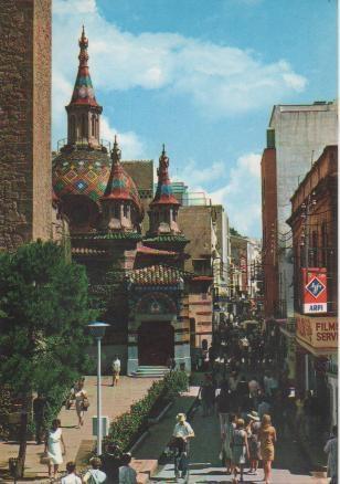 Postal E04949: Pza del Caudillo, Lloret .Costa Brava