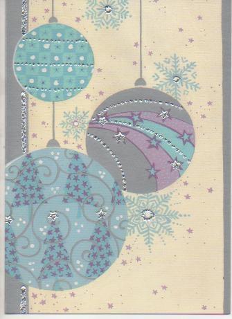 Navid E04795: Tarjeta Navideña Bolas decorativas