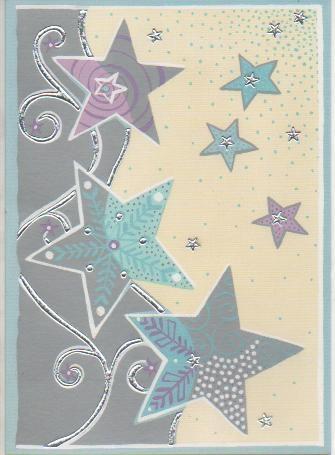Navid E04797: Tarjeta Navideña Estrellas decorativas