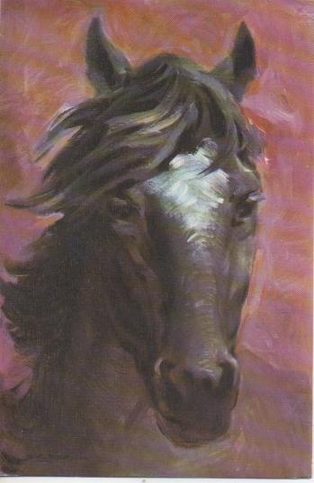 Postal E04802: Tarjeta Pintura de Caballo