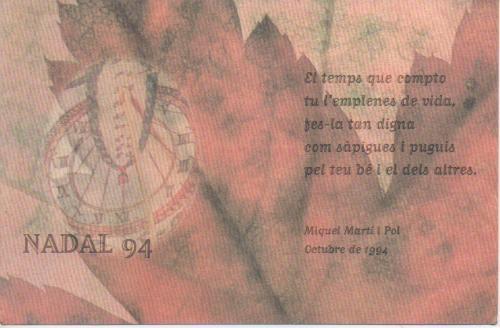 Navid E04805: Felicitació Nadal 1994 de Miquel Martí i Pol