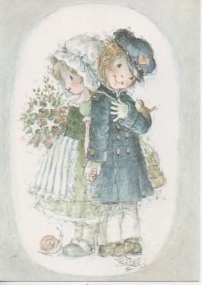 Navid E04844: Felicitación Navideña, dibujo de J. Ferràndiz