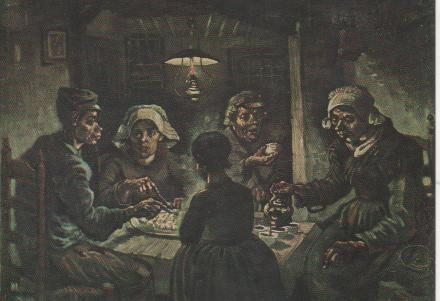 Postal E04880: Aardappeleters, Nuenen 1885, Vincent van Gogh