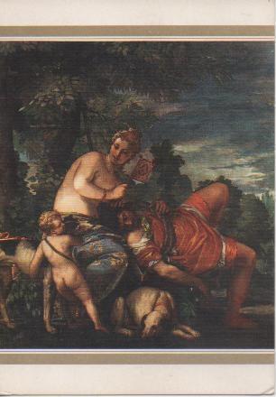 Postal E04870: Venus y Adonis. Pablo Verones, Museo del Prado