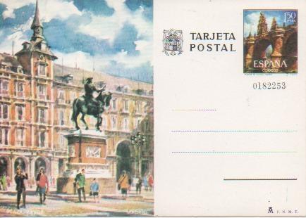 Postal E04848: Tarjeta Postal Acuarela Plaza Mayor, Madrid