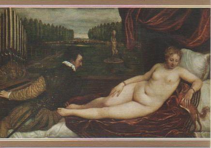 Postal E04868: Venus recreándose en la Música. Tiziano, Museo del Prado