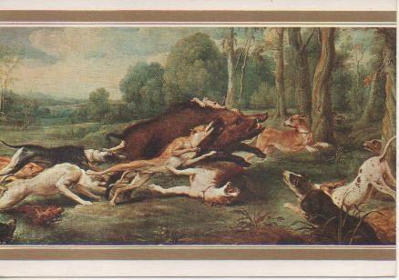 Postal E04858: Javalí Acosado.Snyders, Museo del Prado