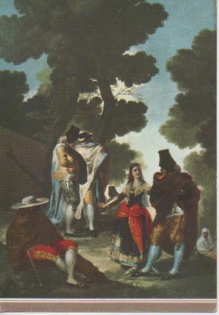 Postal E04864: La Maja y los Embozados. Goya, Museo del Prado