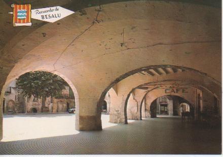 Postal E05129: Arcos de la Plaza Mayor, Besalú