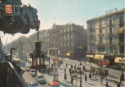 Postal E05188: Rambla. Fachada principal del Gran Teatro del Liceo, Barcelona