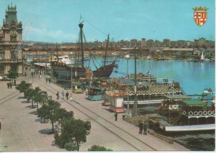 Postal E05180: Puerto, Carabela Sta. María, Barcelona