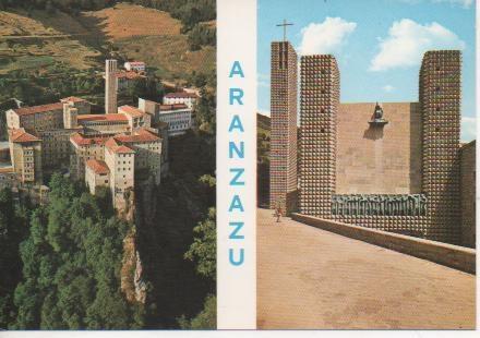 Postal E05171: Vista general. Fachada y Torre campanil, Aranzazu