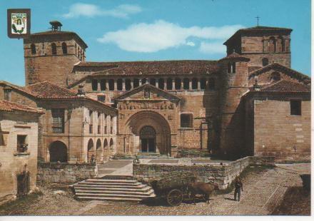 Postal E05172: Real Colegiata. Fachada S. XIII, Santillana del Mar