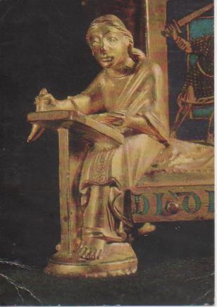 Postal E05028: Evangelist, Detall, bronzevergoldet. Tragaltarv.Stavelot
