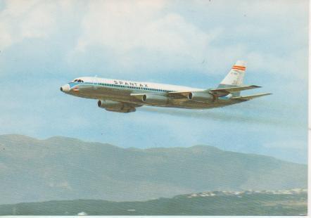 Postal E05041:  Convair CV 990 a "Coronado" en vuelo