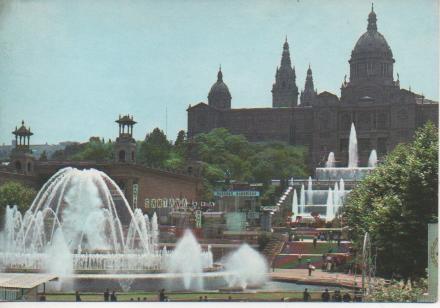 Postal E05075: Palacio Nacional del Arte y Fuente Monumental, Barcelona