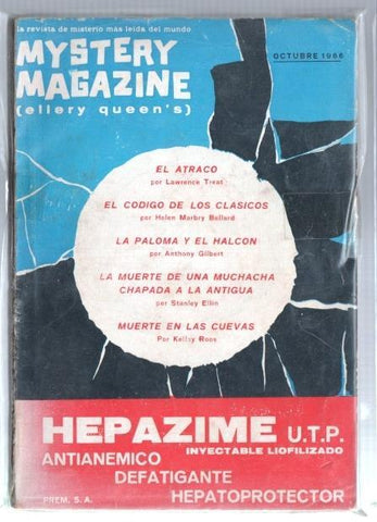 Mystery Magazine octubre 1966 (cubierta suelta y cogida con cello, lomo estropeado)