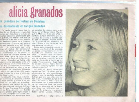 Claro de Luna numero 358: reportaje sobre Alicia Granados  