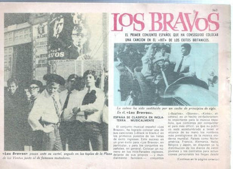 Claro de Luna numero 363: reportaje sobre Los Bravos 