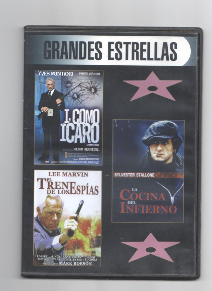 DVD pelicula: Incluye 3 peliculas - I Como Icaro, La cocina del infierno, El tren de los espias. Coleccion Grandes Estrellas