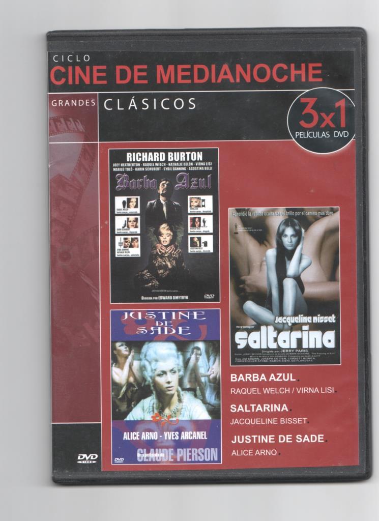 DVD pelicula: Contiene 3 peliculas (1 DVD) - Barba Azul, Saltarina, Justine de Sade. Coleccion Grandes Clasicos. Ciclo cine de medianoche