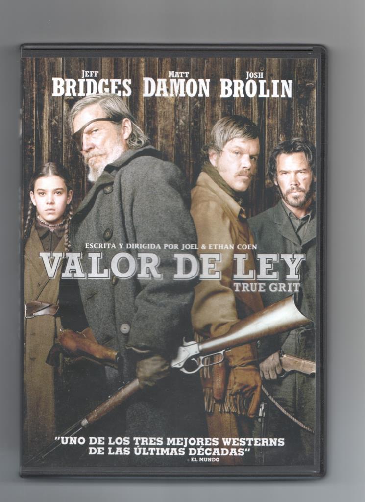 DVD pelicula: Valor de Ley (True Grit). Escrita y dirigida por Joel & Ethan Coen