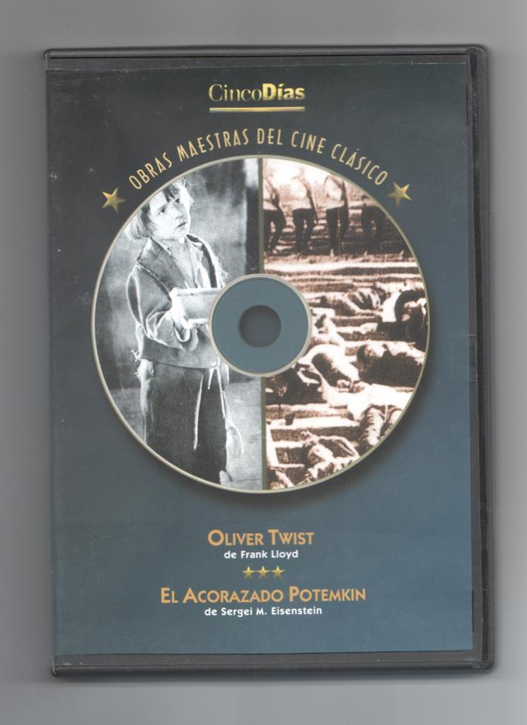 DVD pelicula: 2 peliculas en 1 DVD. Oliver Twist, El Acorazado de Potemkin. Cinco Dias, Obras Maestras del Cine Clasico
