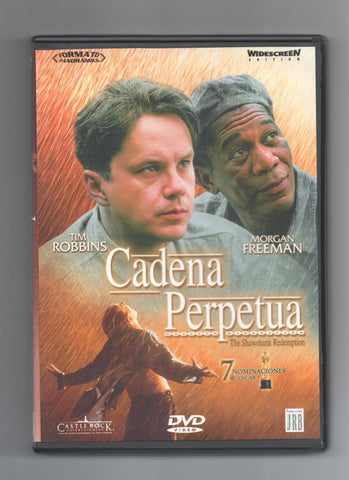 DVD pelicula: Cadena perpetua (1994), interpretada por Tim Robbins, Morgan Freeman. Widescreen Edition