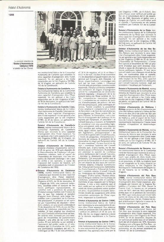 LAMINA LAROUSSE 70533: Comision redactora del Estatut de Autonomia de Catalunya en 1979