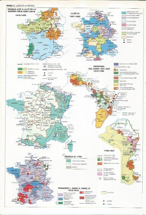 LAMINA LAROUSSE 70481: Mapas historicos de Francia